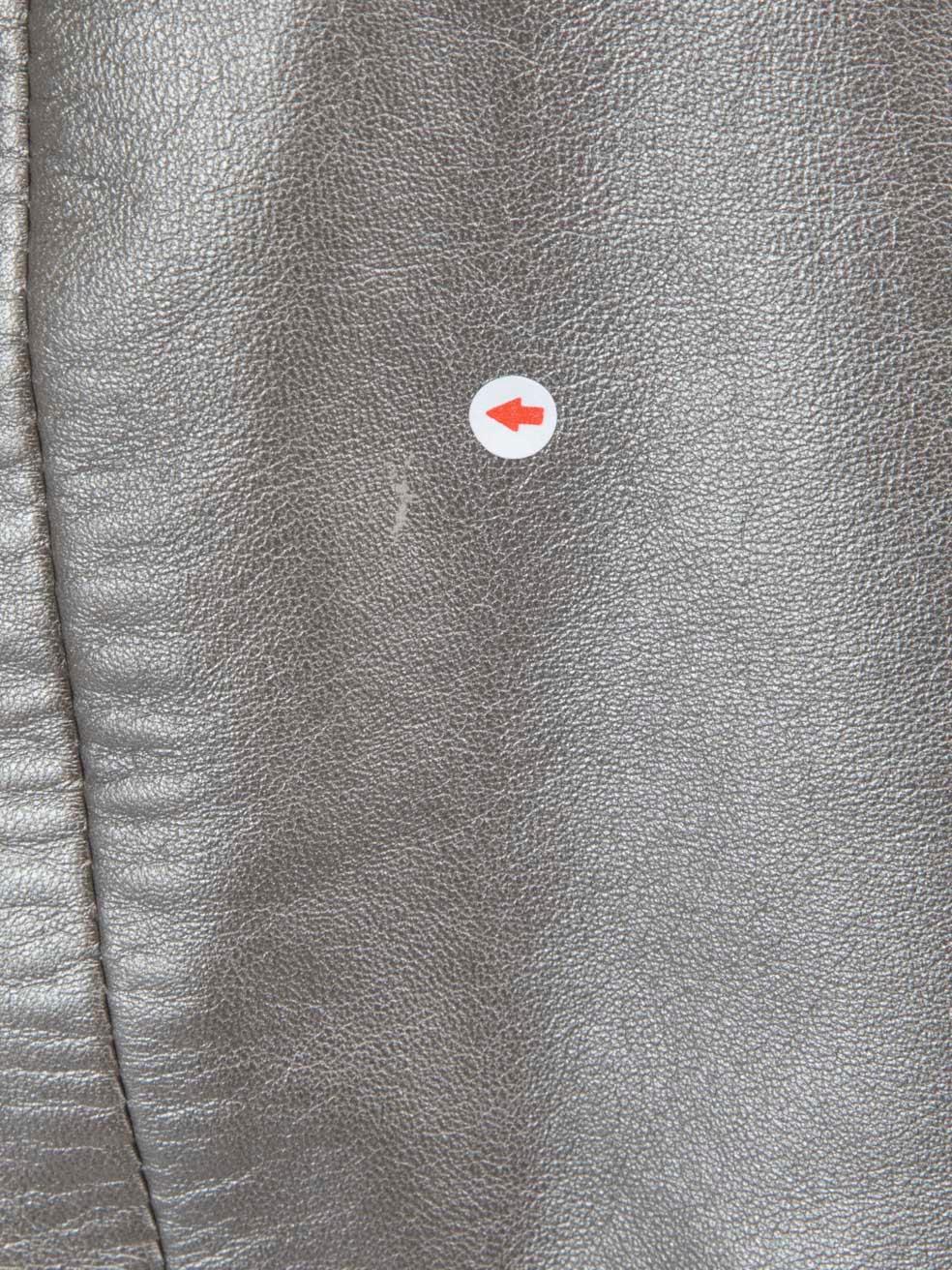 Balmain Silver Leather A-Line Mini Skirt Size M Pour femmes en vente