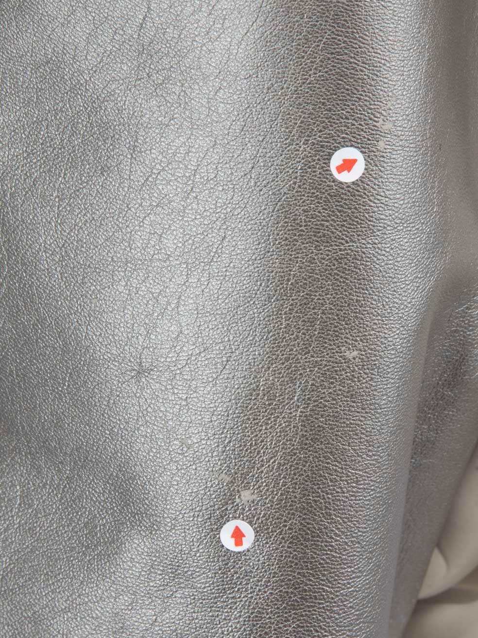 Balmain Silver Leather A-Line Mini Skirt Size M en vente 3