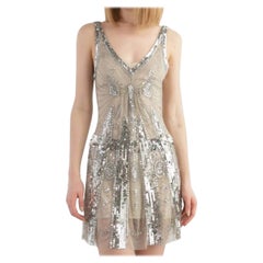 BALMAIN SILVER SEQUINS Mini DRESS 38 - 6