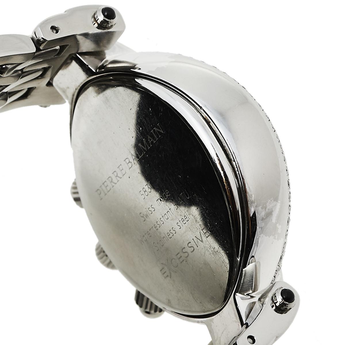 Balmain Silber Edelstahl und Diamant Exzessive Damenarmbanduhr 32 mm 1