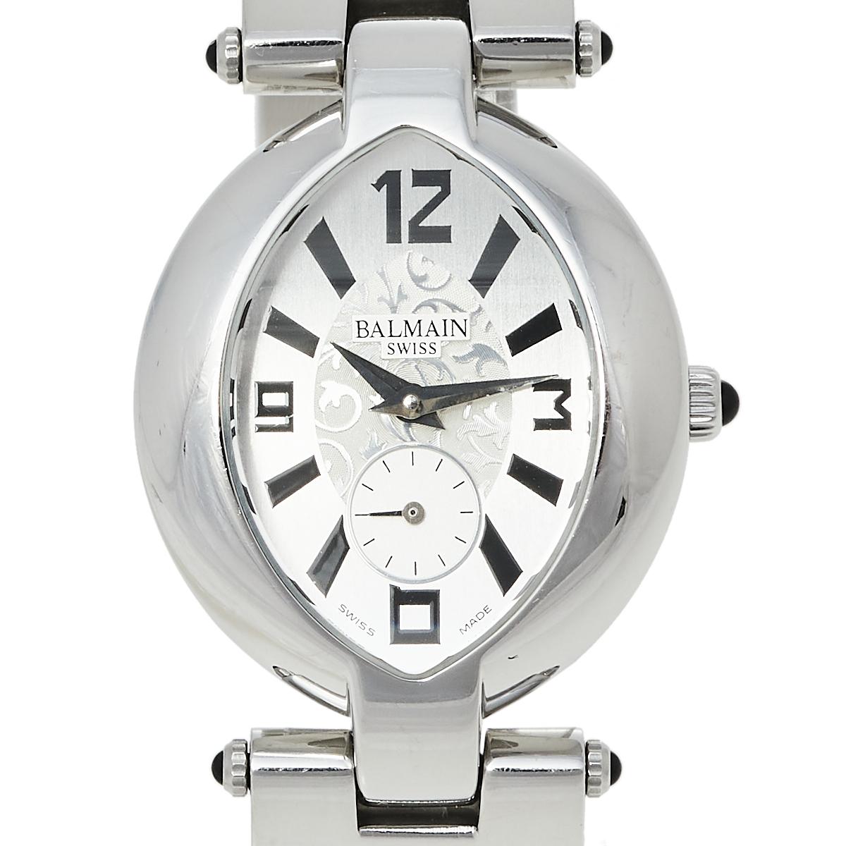 Contemporary Balmain Silver Stainless Steel Excessive 3731 Women's Wristwatch 28 mm