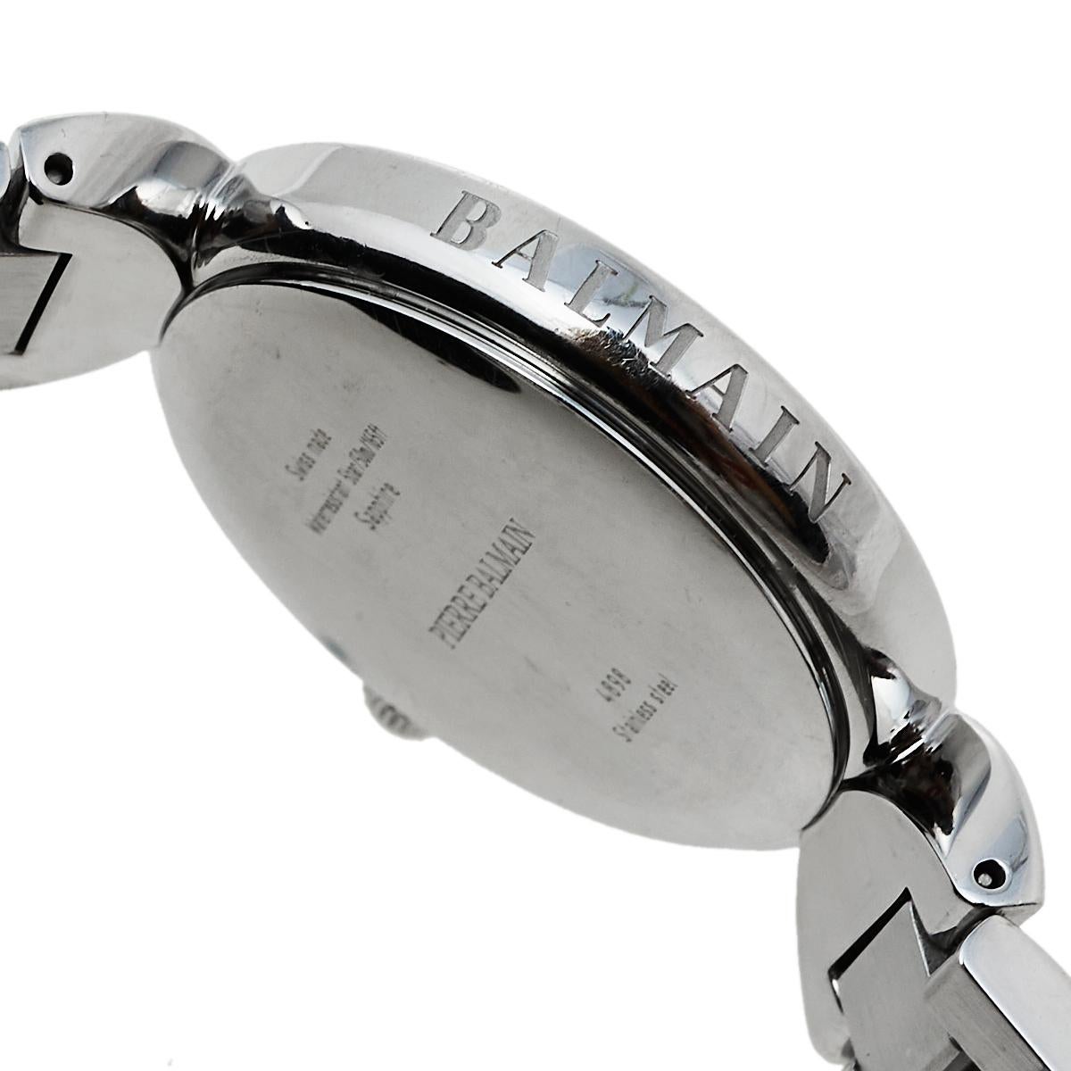 Balmain Silver Two-Tone Stainless Steel Lady II 4898 Women's Wristwatch 32 mm In Good Condition In Dubai, Al Qouz 2