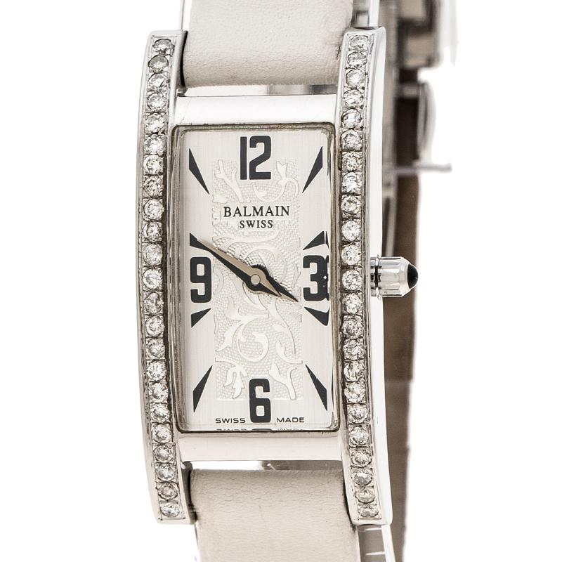Balmain Silver White Stainless Steel and Diamond 2191 Women's Wristwatch 18 mm (Zeitgenössisch)