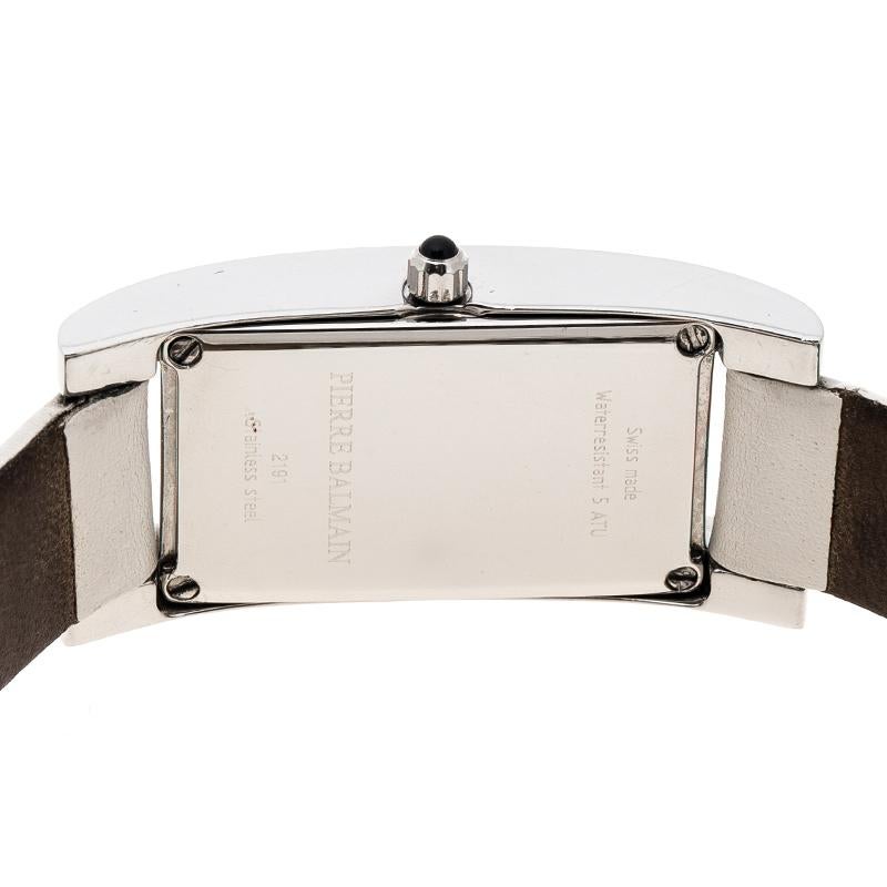 Balmain Silver White Stainless Steel and Diamond 2191 Women's Wristwatch 18 mm im Zustand „Gut“ in Dubai, Al Qouz 2