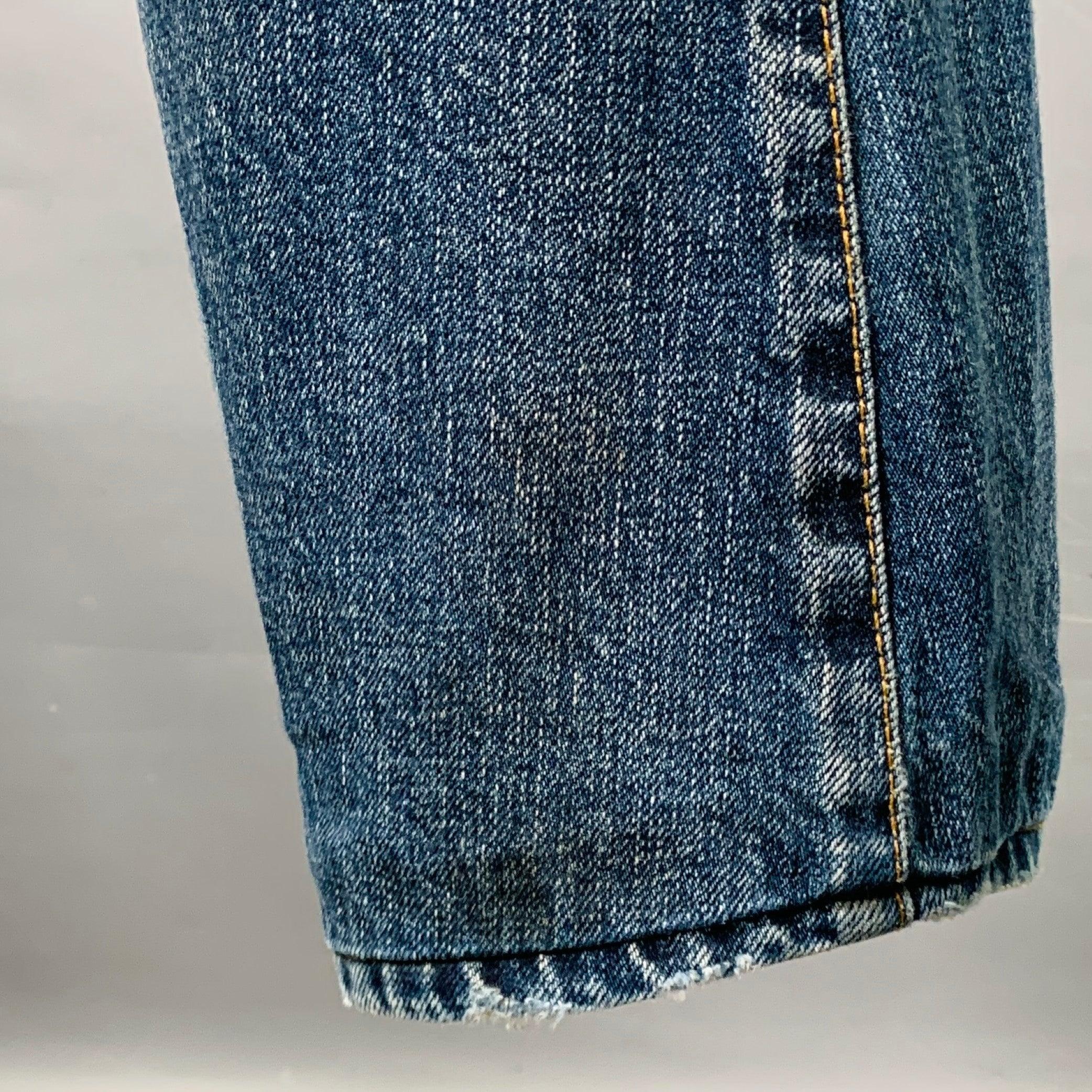 Pantalones vaqueros con botones BALMAIN talla 34 lavado índigo en Bueno Estado en San Francisco, CA