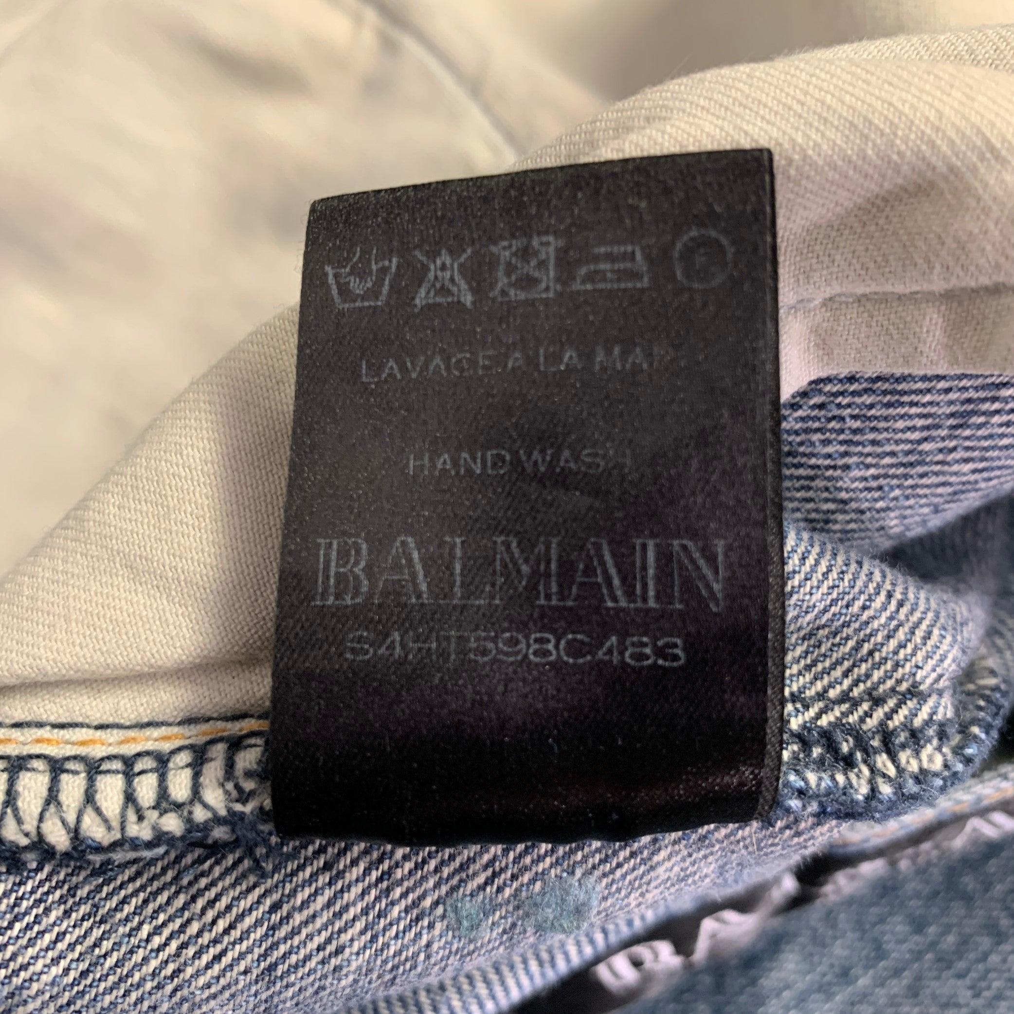 Pantalones vaqueros con botones BALMAIN talla 34 lavado índigo 1