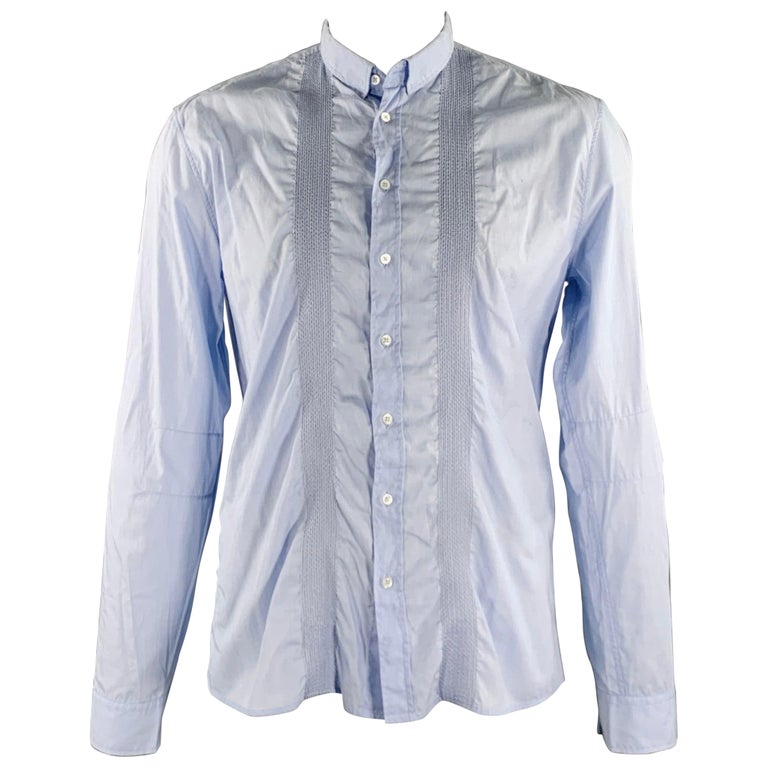 T-shirt Manches Longues Balmain Blanc Avec Boutons - Taille L Pour Homme