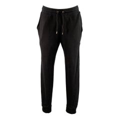 BALMAIN Size M Black Cotton Solid Joggers Casual Pants