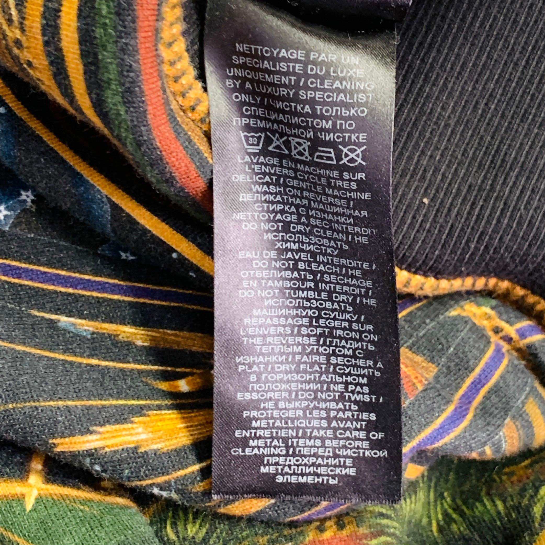 BALMAIN Größe M Schwarz Zodiac Pferd Druck Multi Farbe Astrologie Baumwolle Sweatshirt mit Kapuze im Angebot 6