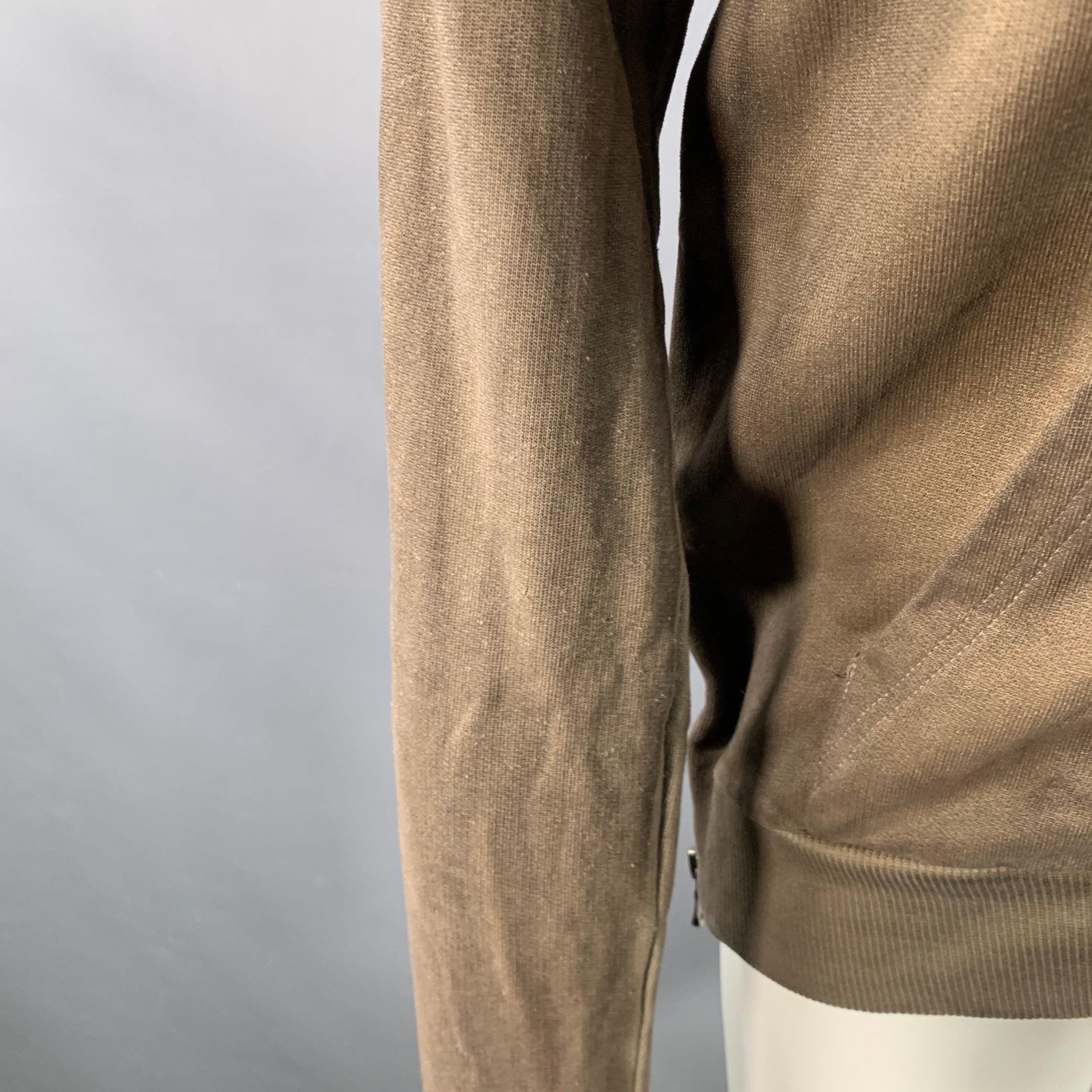 BALMAIN Talla M Gris Oliva Algodón Sudadera Con Capucha Envejecida en venta 5