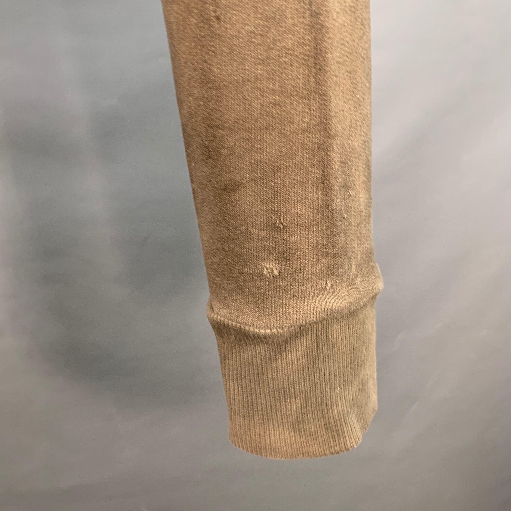 BALMAIN Talla M Gris Oliva Algodón Sudadera Con Capucha Envejecida en venta 3