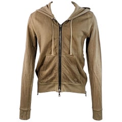 Balmain taglia M Grigio Oliva Cotone Distressed Felpa con cappuccio