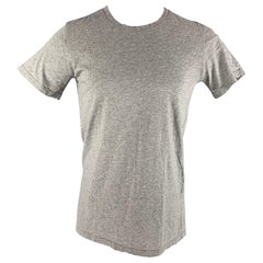 Balmain Taglia M Grigio Maglietta girocollo in cotone tinta unita