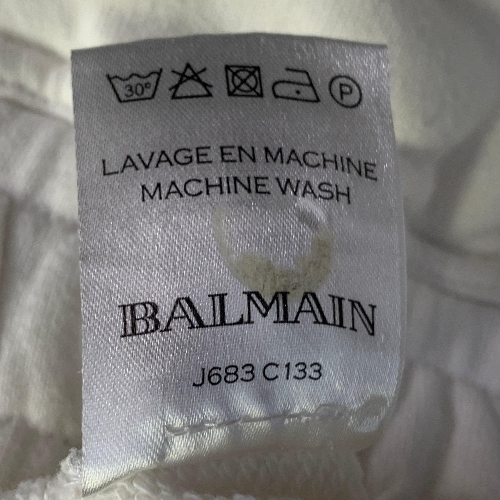 BALMAIN Größe M Weiß Baumwolle Kordelzug Sweatpants Casual Pants im Angebot 2