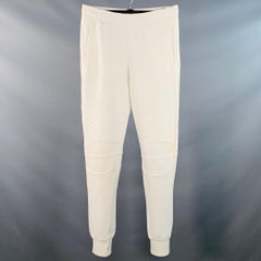 BALMAIN Größe M Weiß Baumwolle Kordelzug Sweatpants Casual Pants