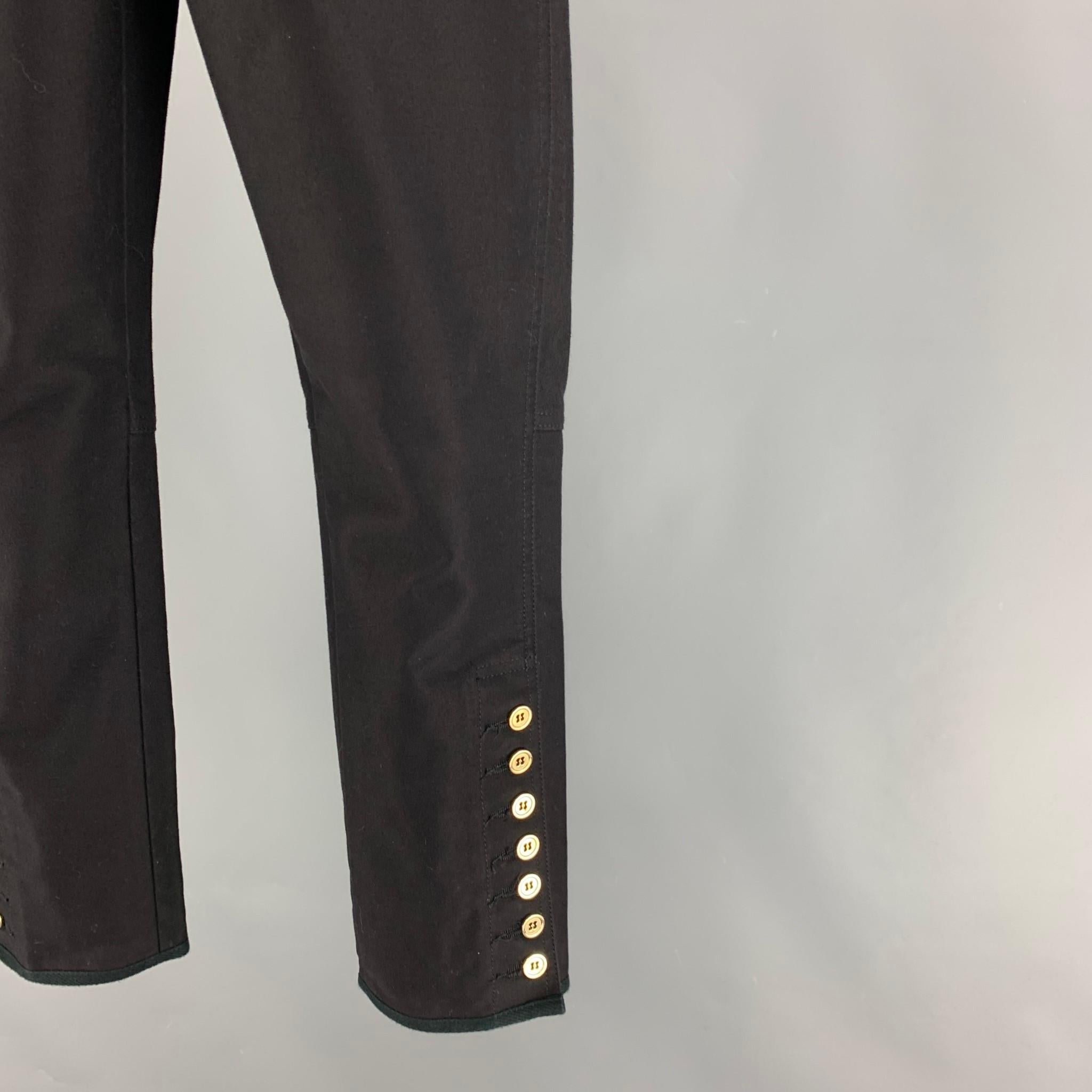 BALMAIN Size S Black Cotton Jodhpurs Casual Pants In Good Condition In San Francisco, CA