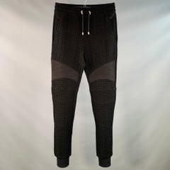 BALMAIN Größe S Schwarz Strukturierte Polyamidmischung Kordelzug Sweatpants Freizeithose