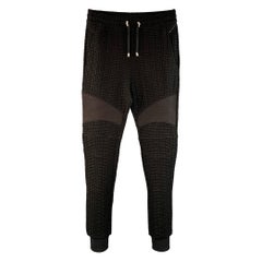 BALMAIN Size S Black Textured Polyamide Blend Drawstring Sweatpants Casual Pants