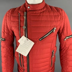 BALMAIN Größe S Rot Ziegelstein Baumwolle Polyamid Steppjacke