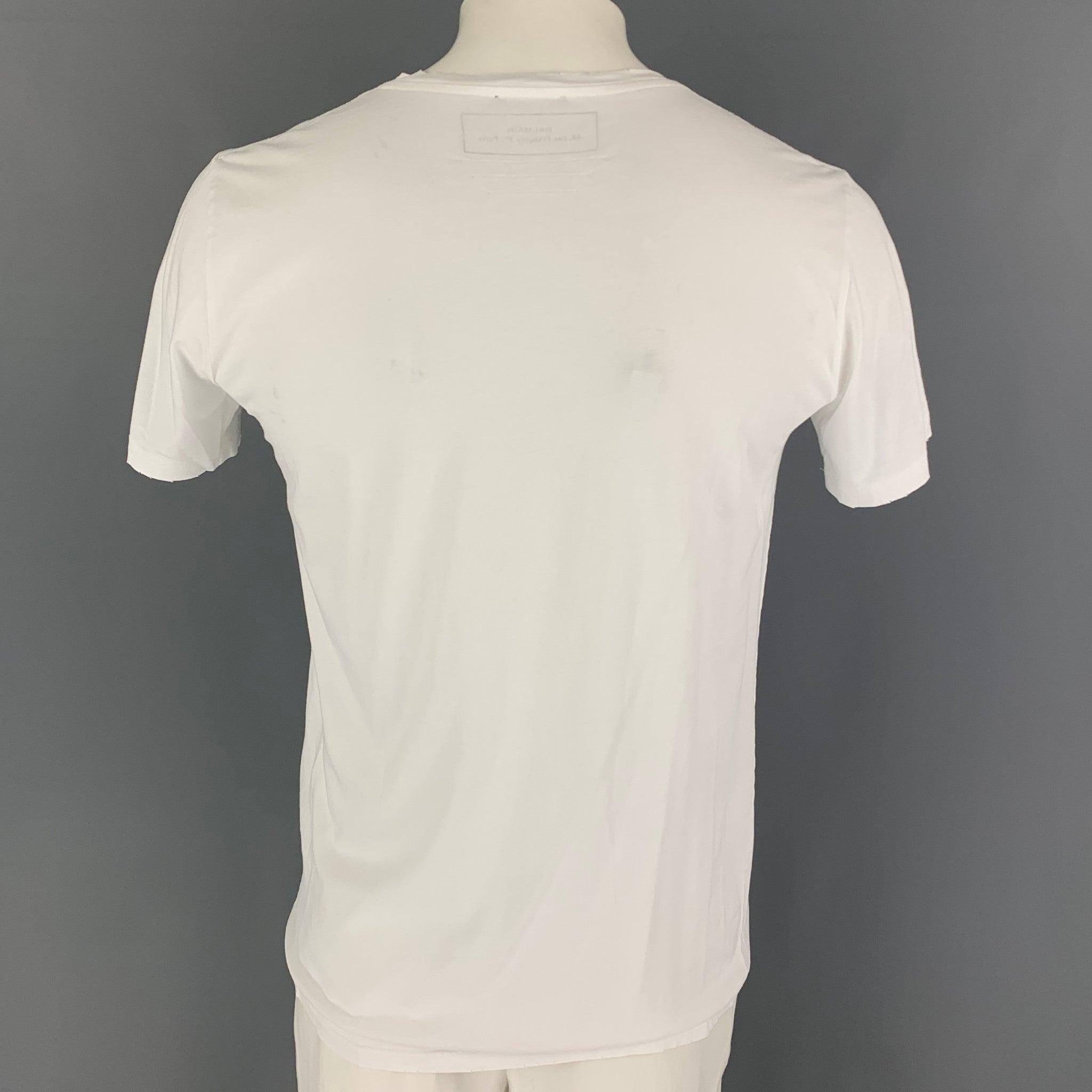 BALMAIN Size XL White Cotton T-shirt In Good Condition For Sale In San Francisco, CA