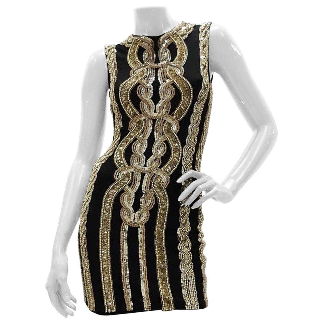 Balmain Sleeveless Sequin-embellished Mini Dress
