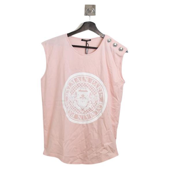 Balmain Sleeveless Shirt Pink For Sale
