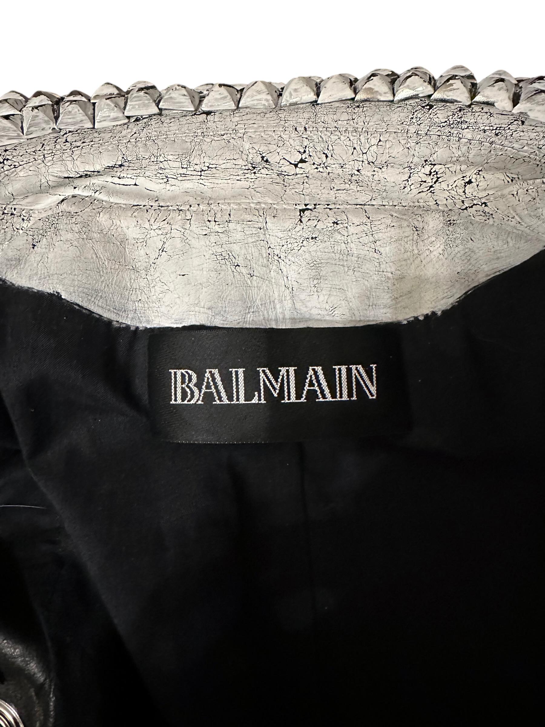 Balmain SS 2011 Rare Black Leather Studded Vest 7