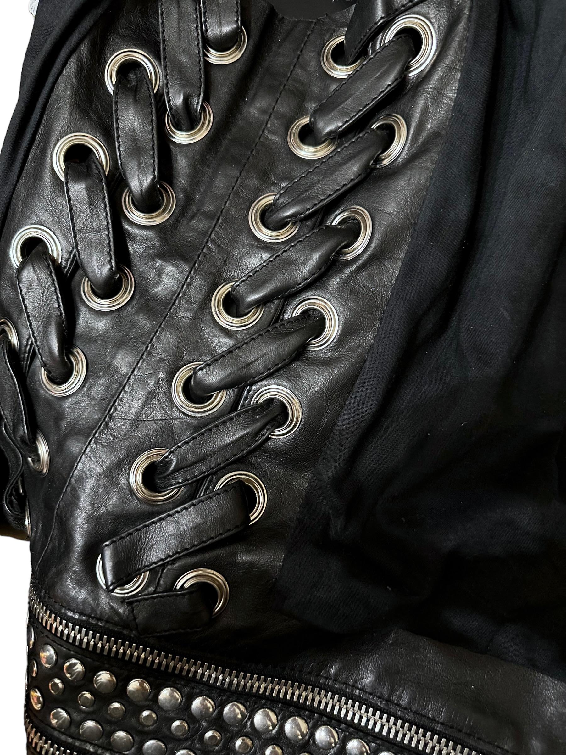 Balmain SS 2011 Rare Black Leather Studded Vest 2