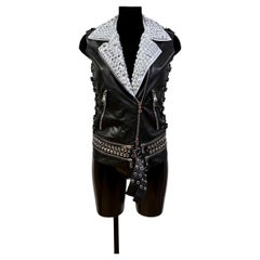 Balmain SS 2011 Rare Black Leather Studded Vest