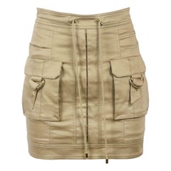 Balmain Stretch Cotton Twill Mini Skirt