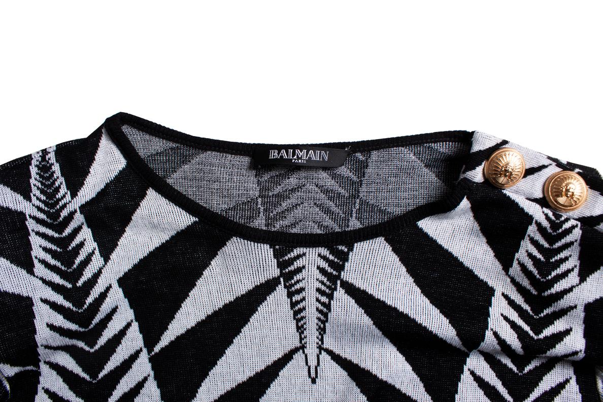 Women's Balmain, Stretch dress with graphic print For Sale