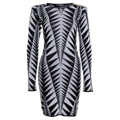 Balmain, Vestido elástico con estampado gráfico