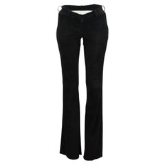 uk 8 jeans to us Balmain Stretch Suede Low Rise Flared Pants Fr 36 Uk 8