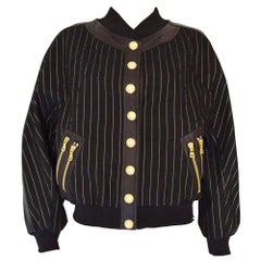 Balmain Striped Cotton Teddy Jacket
