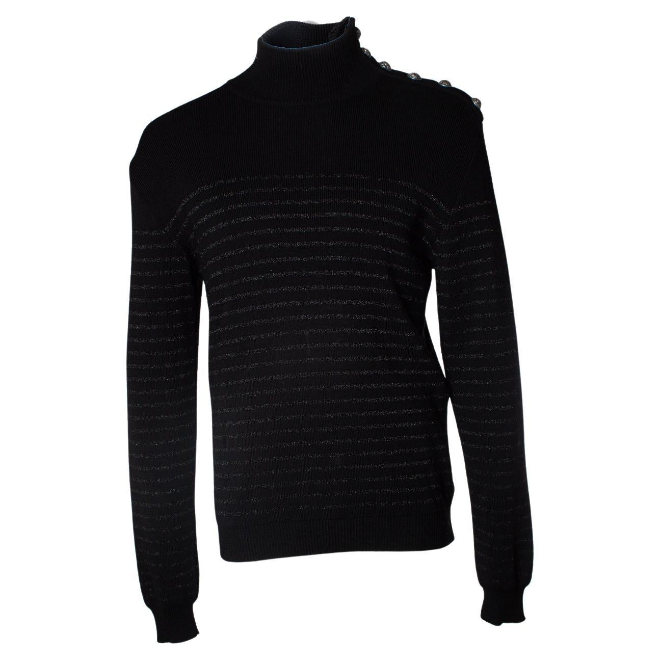 Balmain, Col roulé en lurex rayé en vente