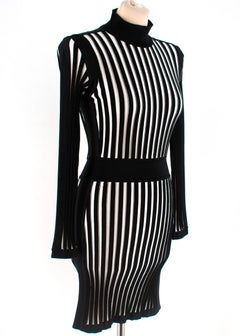 Balmain Striped Stretch-knit Mini Dress XS 36
