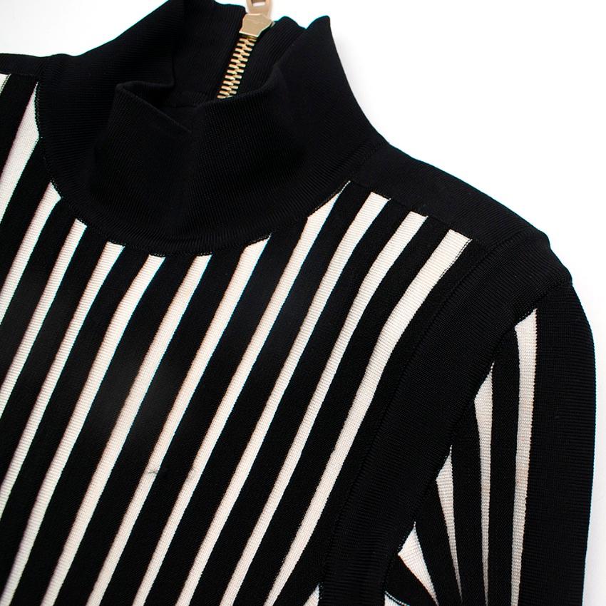 Balmain Striped Stretch-knit Mini Dress XS 36 In Excellent Condition In London, GB