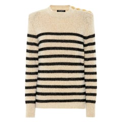 Balmain Striped Wool and Alpaca-Blend Sweater 