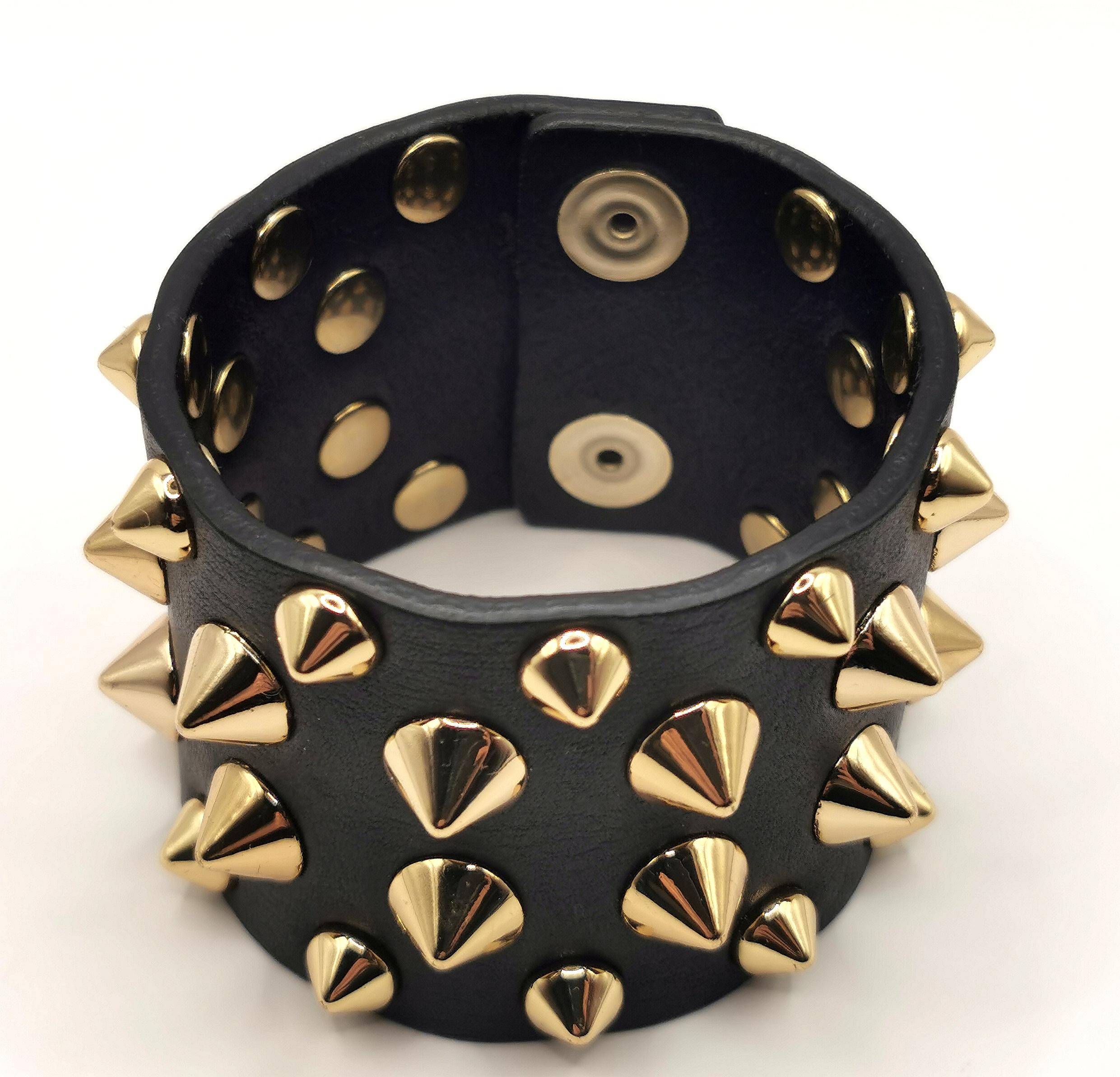 leather studded cuff bracelet