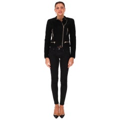 Giacca Moto in pelle scamosciata Balmain