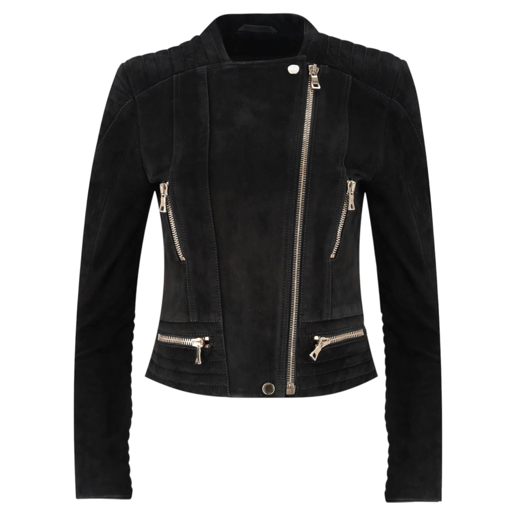 Balmain Suede Moto Jacket