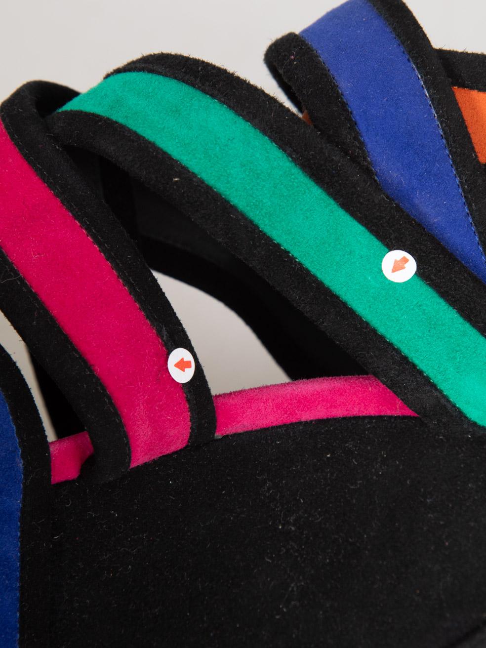 Sandales à talons compensés en daim de Balmain Taille IT 40 en vente 4