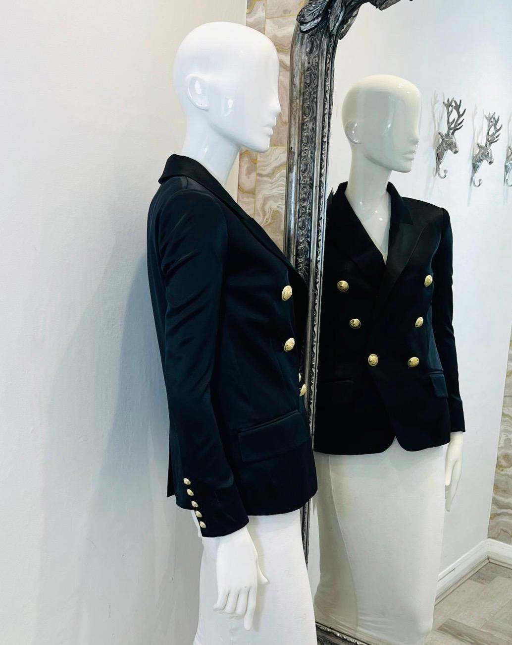 Nero Giacca di seta su misura Balmain in vendita