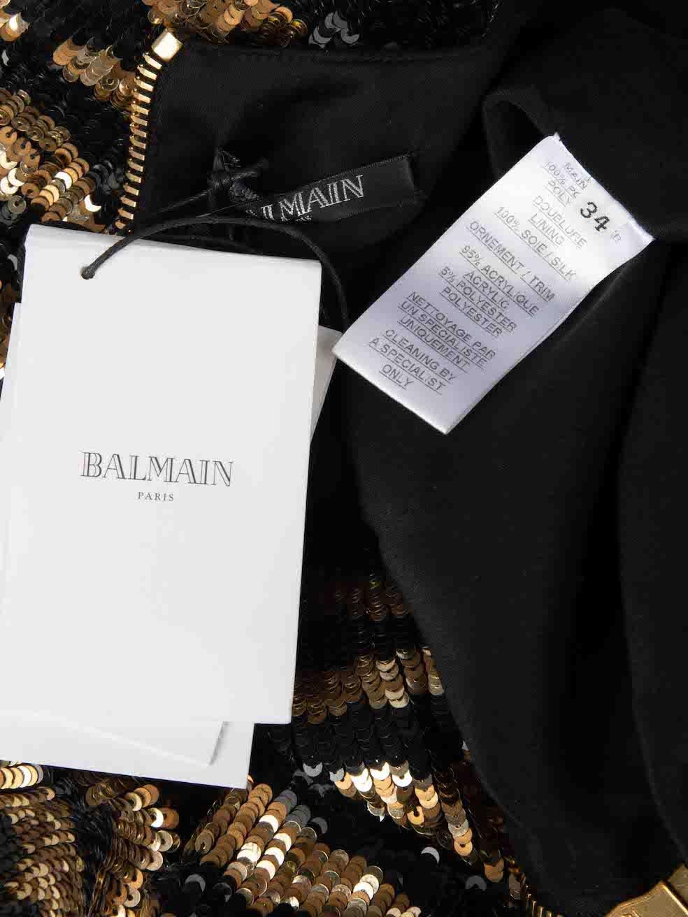Women's Balmain Tiger Pattern Sequinned Mini Dress Size XS