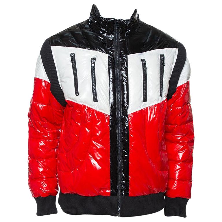 Balmain Tricolour Quilted Puffer Jacket XXL at 1stDibs