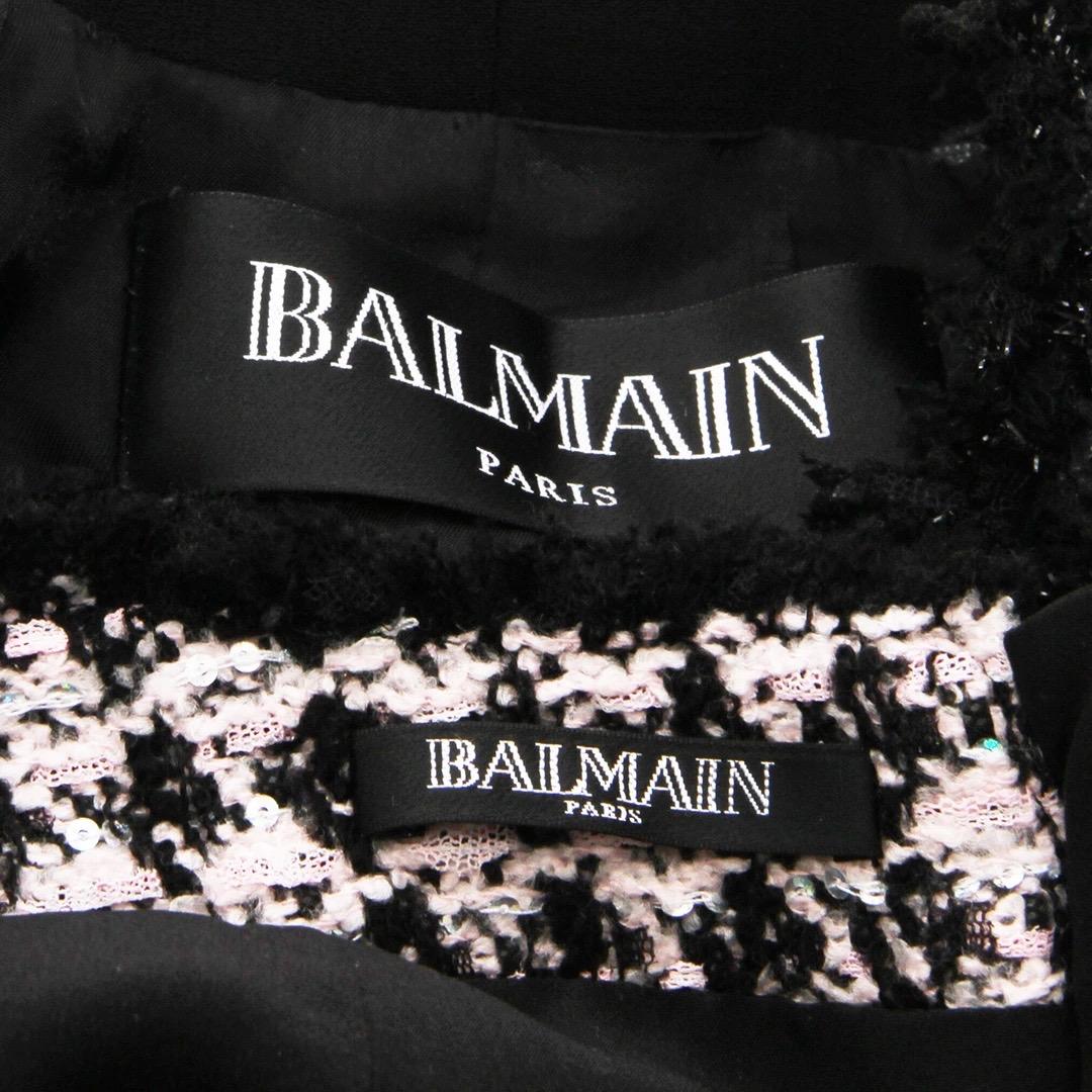 Balmain Tweed Chiffon Rock Jacke Set im Zustand „Gut“ im Angebot in Los Angeles, CA