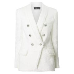 Balmain Tweed Cotton Blend Blazer