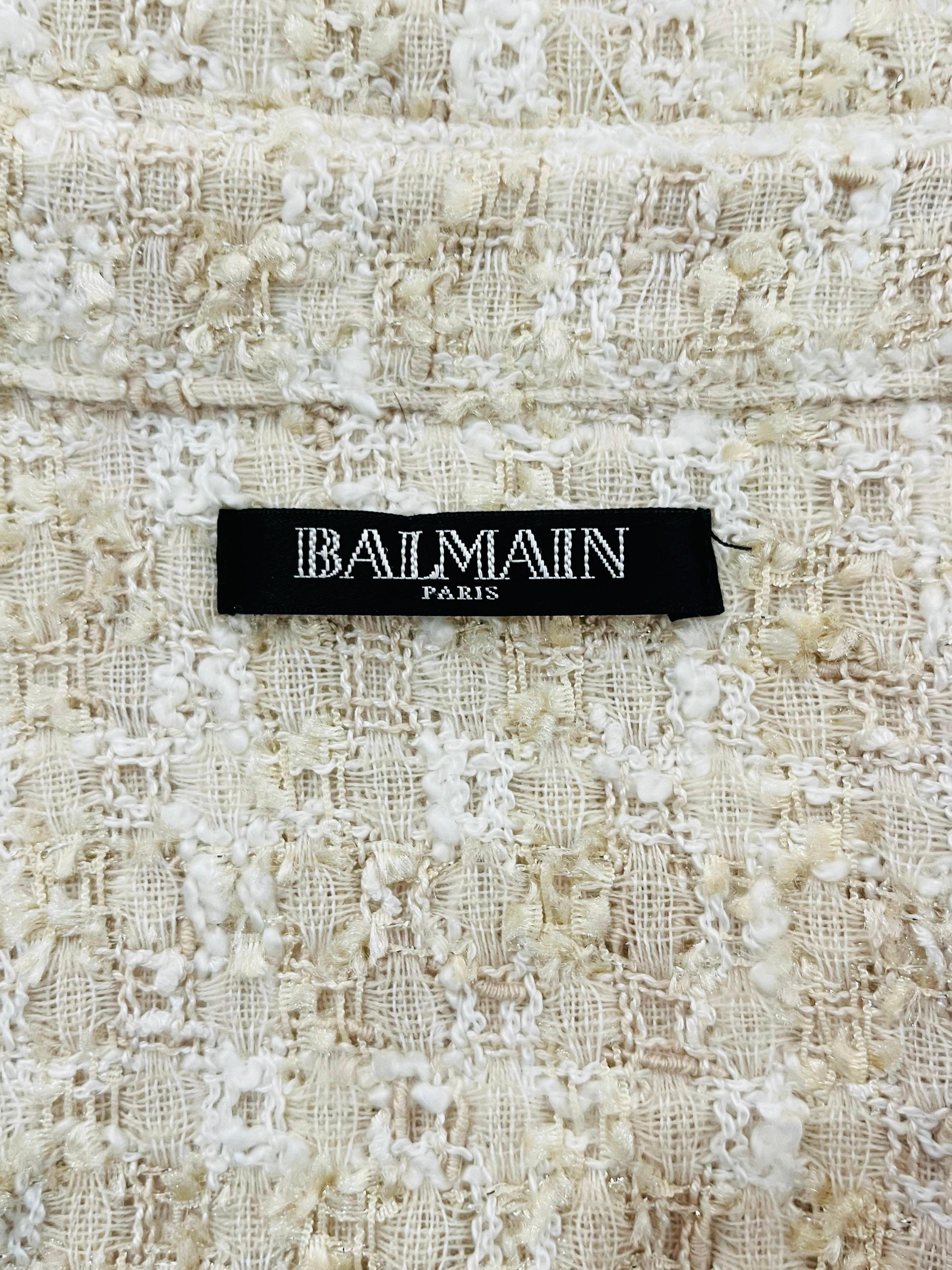 Balmain Tweed Wool Blend Shirt For Sale 3