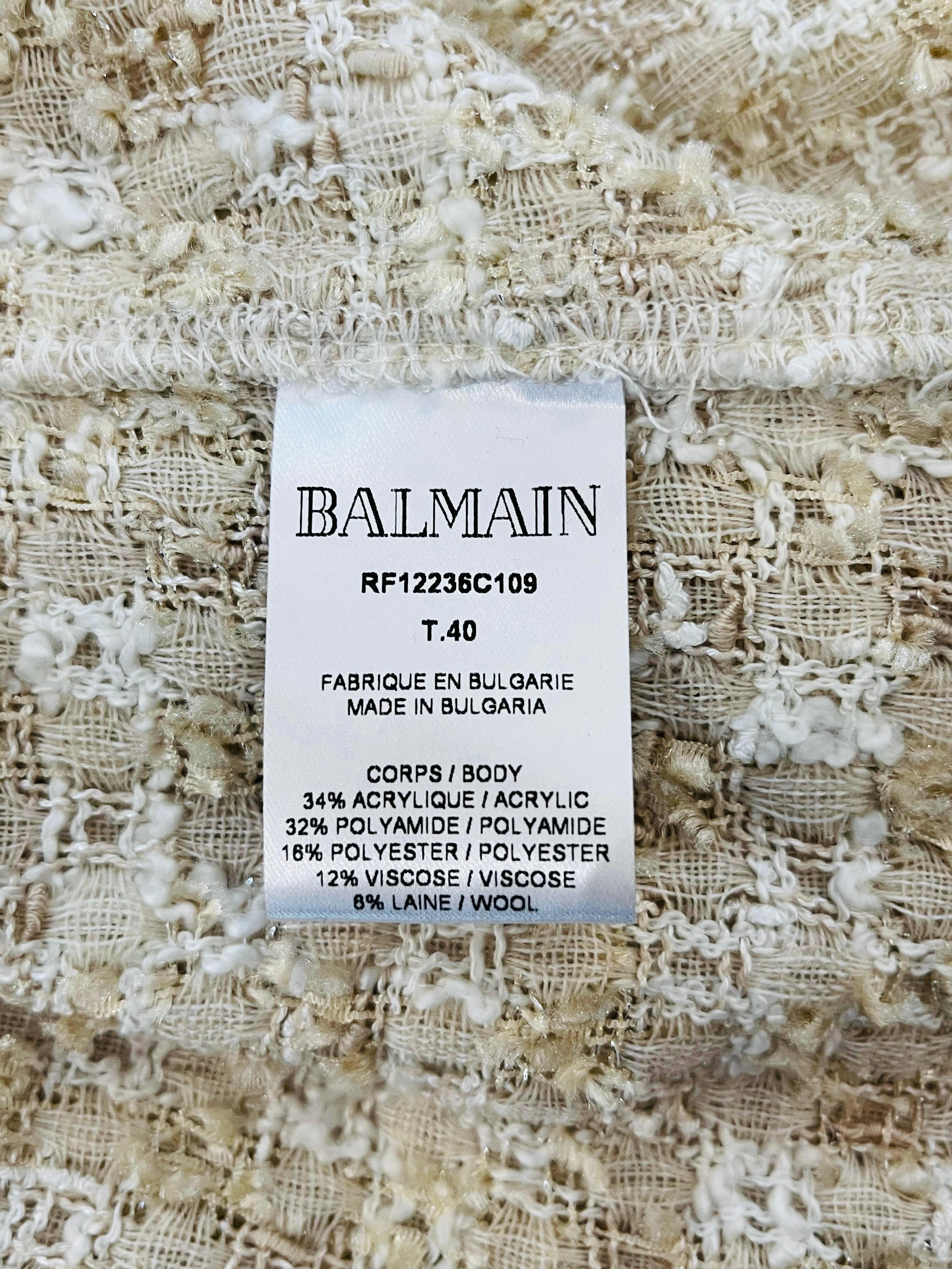 Balmain Tweed Wool Blend Shirt For Sale 4