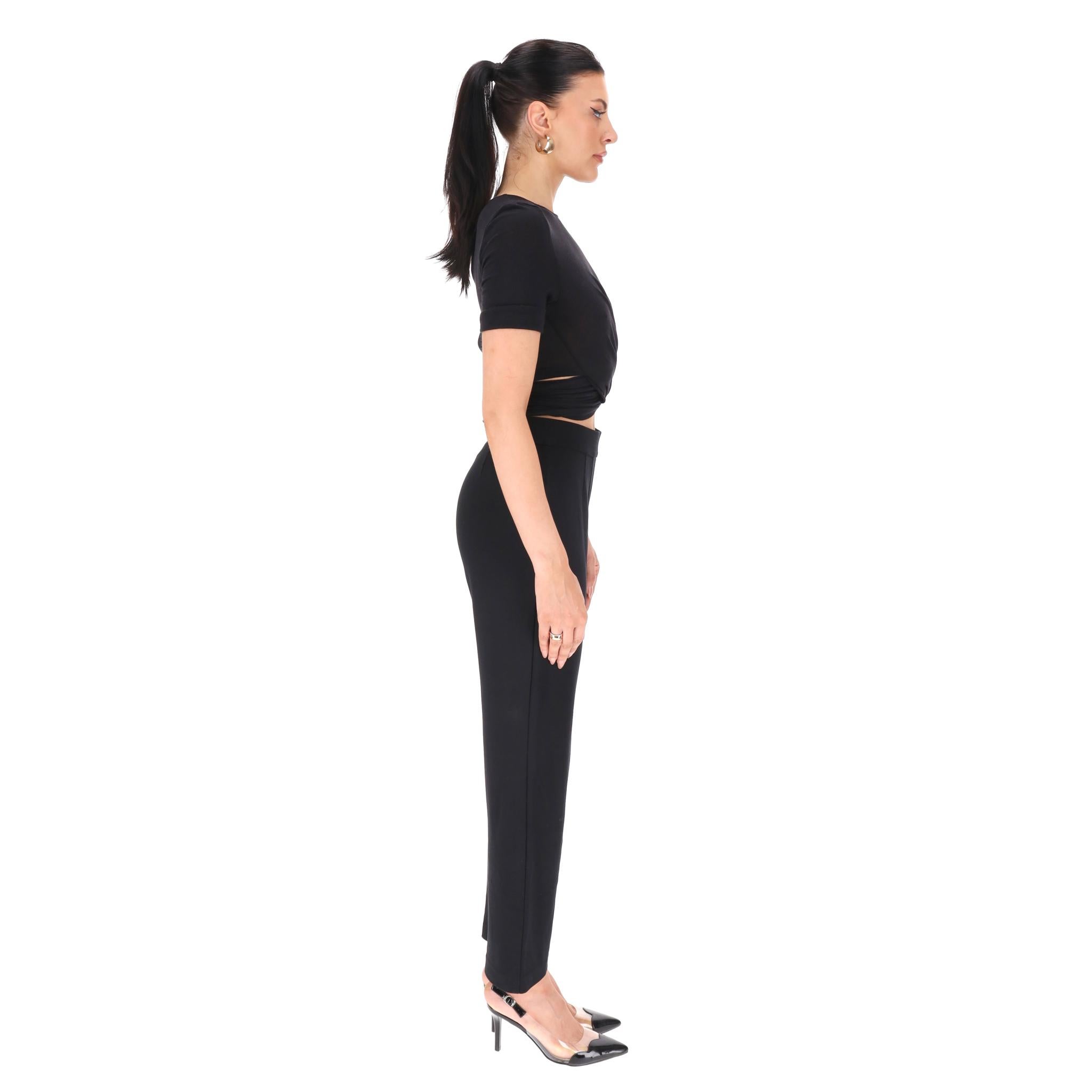 Nero Top cropped con dettaglio a torciglione Balmain in vendita